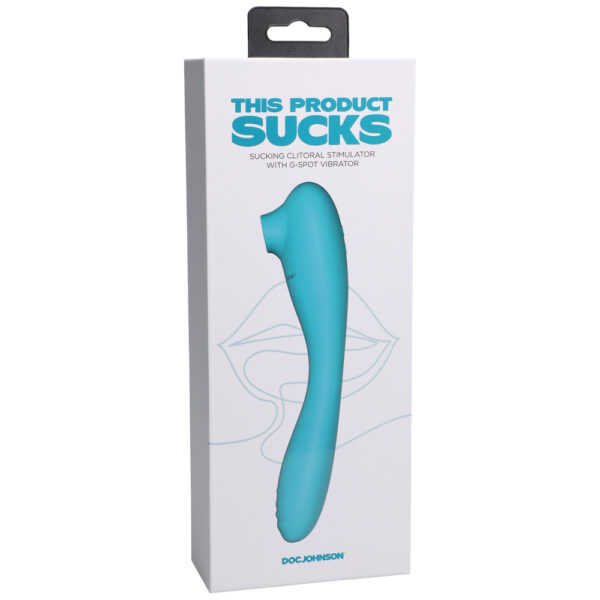 782421086572 This Product Sucks Sucking Clitoral Stimulator With Bendable G-Spot Vibrator Rechargeable Teal