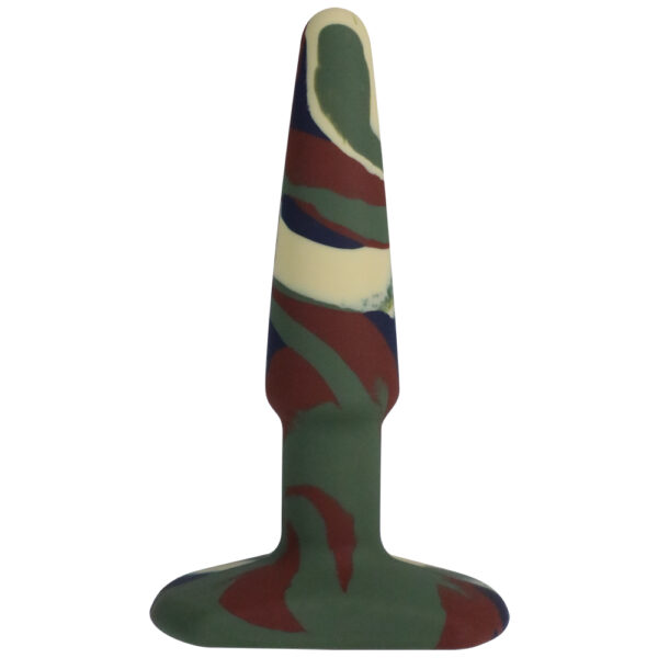 782421086633 2 A-Play Groovy Silicone Anal Plug 4" Camouflage