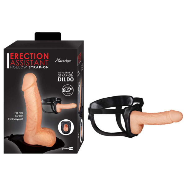 782631305517 Erection Assistant Hollow Strap On 8.5'' White