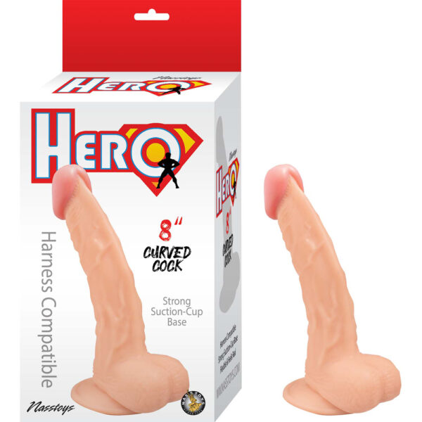 782631308402 Hero 8" Curved Cock Whte