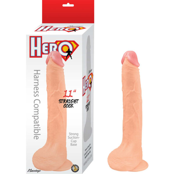 782631308501 Hero 11" Straight Cock Whte