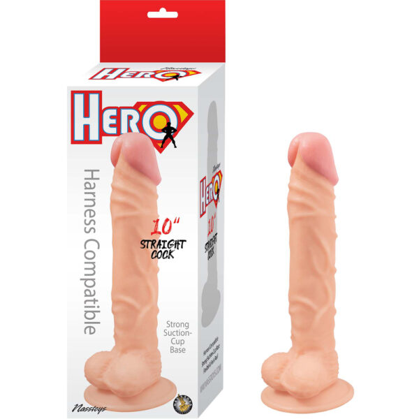 782631308600 Hero 10" Straight Cock Whte