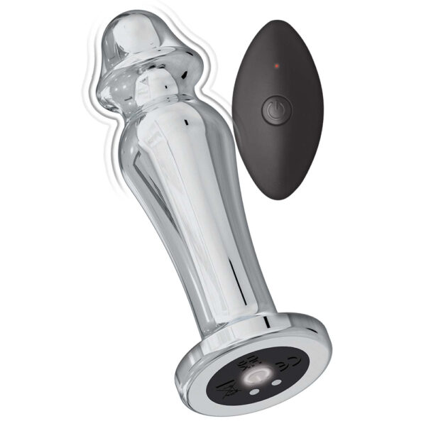 782631311617 2 Ass-Sation Remote Vibrating Metal Anal Lover Silver