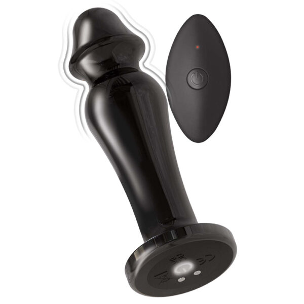 782631311624 2 Ass-Sation Remote Vibrating Metal Anal Lover Black