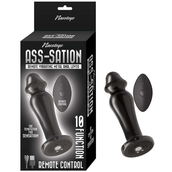 782631311624 Ass-Sation Remote Vibrating Metal Anal Lover Black