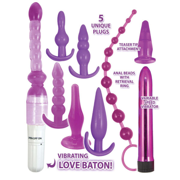 782631312102 3 Purple Elite Collection Supreme Anal Play Kit Purple