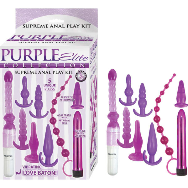 782631312102 Purple Elite Collection Supreme Anal Play Kit Purple