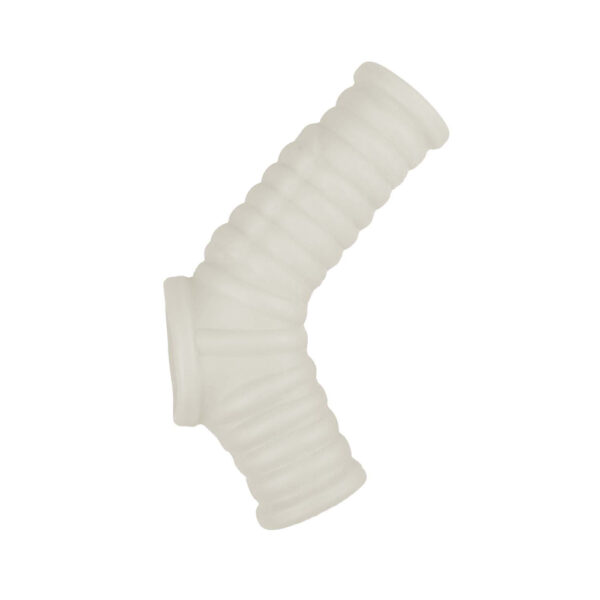 782631312614 2 Vibrating Ribbed Sleeve White