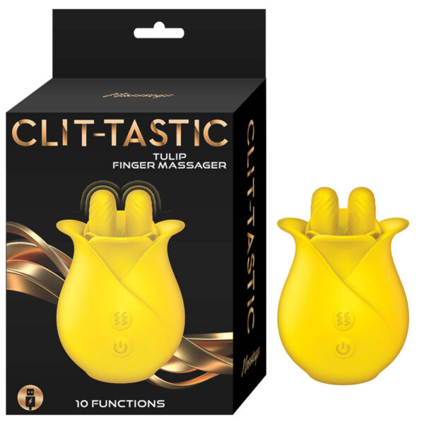 782631316223 Clit-Tastic Tulip Finger Massager Yellow