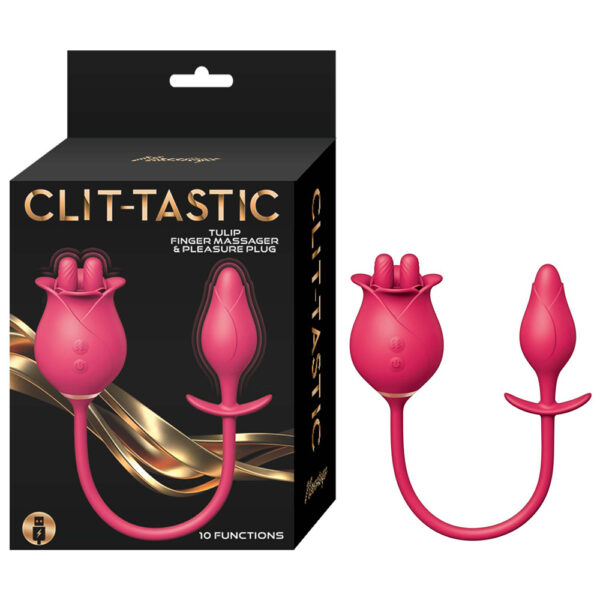 782631316315 Clit-Tastic Tulip Finger Massager & Pleasure Plug Red