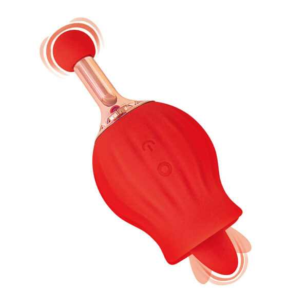 782631317213 3 Clit-Tastic Rose Bud Dual Massager Red