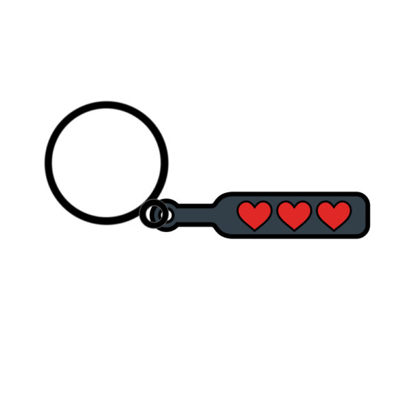 785571086775 2 Hearts Paddle Keychain