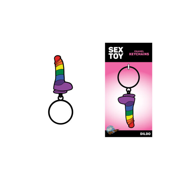 785571086812 2 Rainbow Dildo Keychain