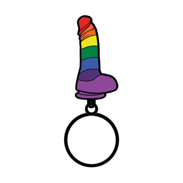 785571086812 3 Rainbow Dildo Keychain