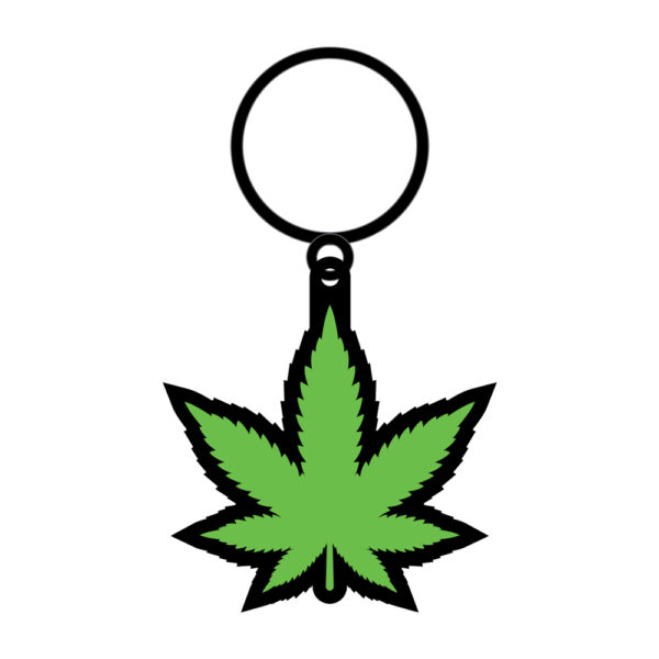 785571086836 2 Green Leaf Keychain