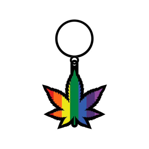 785571087055 2 Leaf: Rainbow Keychain