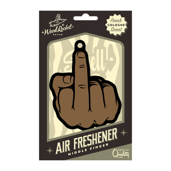 785571087222 Middle Finger: Brown Air Freshener