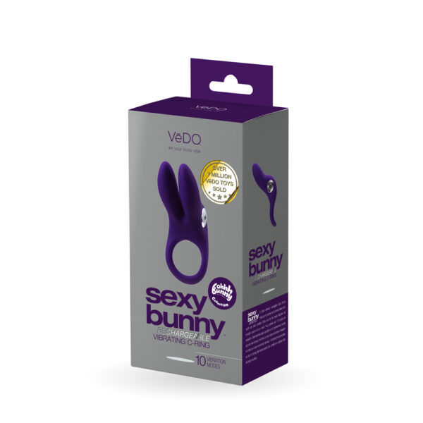 792816281451 Sexy Bunny Rechargeable Ring Deep Purple