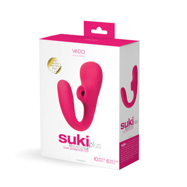 792816281567 Suki Plus Rechargeable Dual Sonic Vibe Foxy Pink