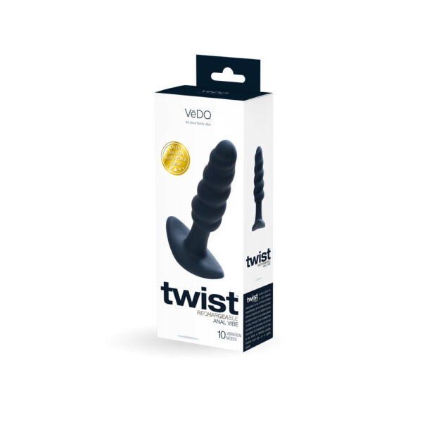 792816281635 Twist Rechargeable Anal Plug Black