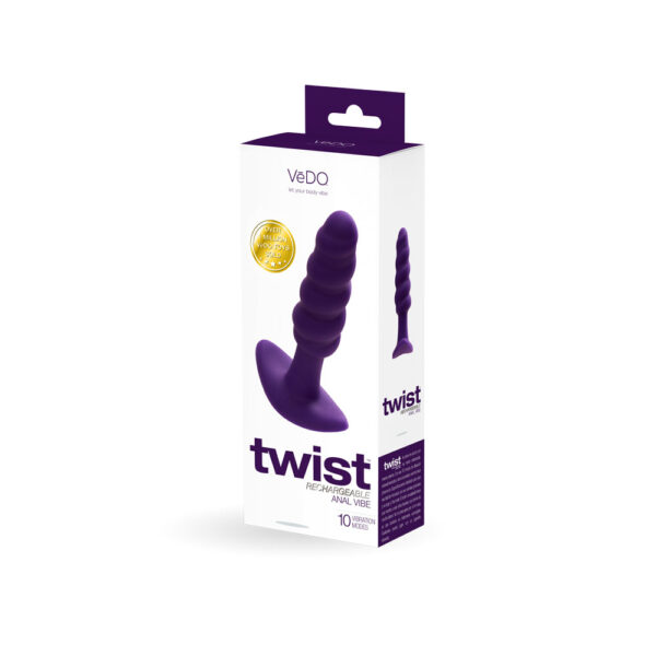 792816281659 Twist Rechargeable Anal Plug Perfectly Purple