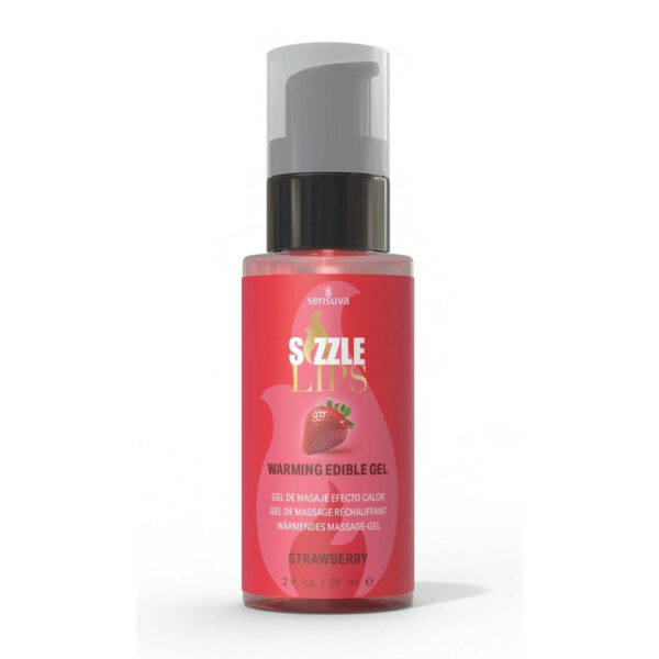 810002664182 Sizzle Lips Warming Gel Strawberry 2 oz. Bottle