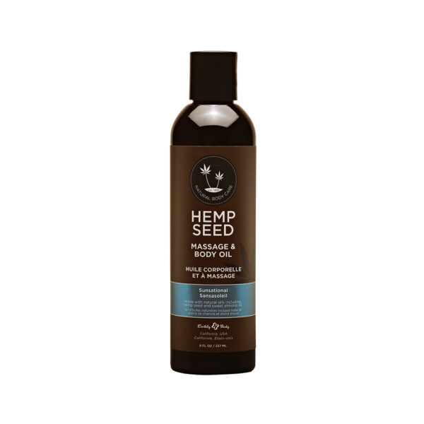 810040290565 Hemp Seed Massage & Body Oil Sunsational 8 oz.