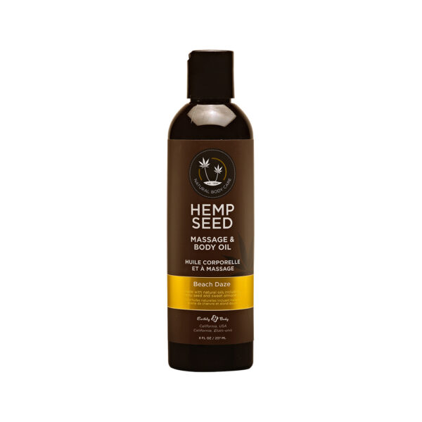 810040290756 Hemp Seed Massage & Body Oil Beach Daze 8 oz.