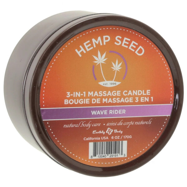 810040291913 Hemp Seed 3 N 1 Wave Rider Massage Candle 6.8 oz.