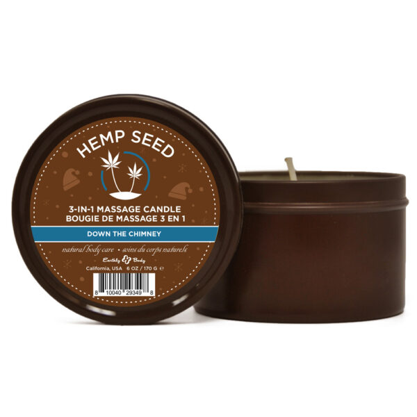 810040293498 Hemp Seed 3-In-1 Massage Candle Down The Chimney 6 oz.