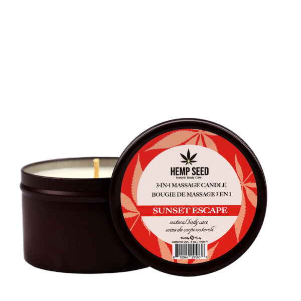 810040295836 Hemp Seed 3-In-1 Massage Candle Sunset Escape 6 oz.