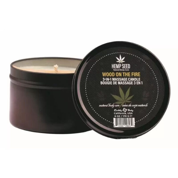 810040296239 Hemp Seed 3-In-1 Holiday Candle Wood On The Fire 6 oz.
