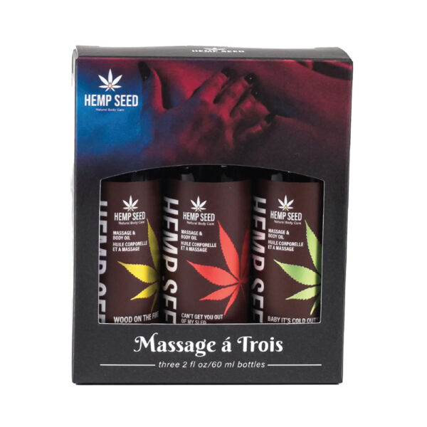 810040296277 Hemp Seed Massage Oil Gift Set Holiday 2023 Collection