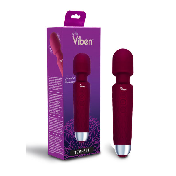 810080750036 Viben Tempest Wand Massager Ruby