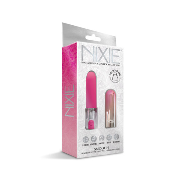 810126930095 Nixie Smooch Rechargeable Lipstick Bullet Vibrator Pink Ombre