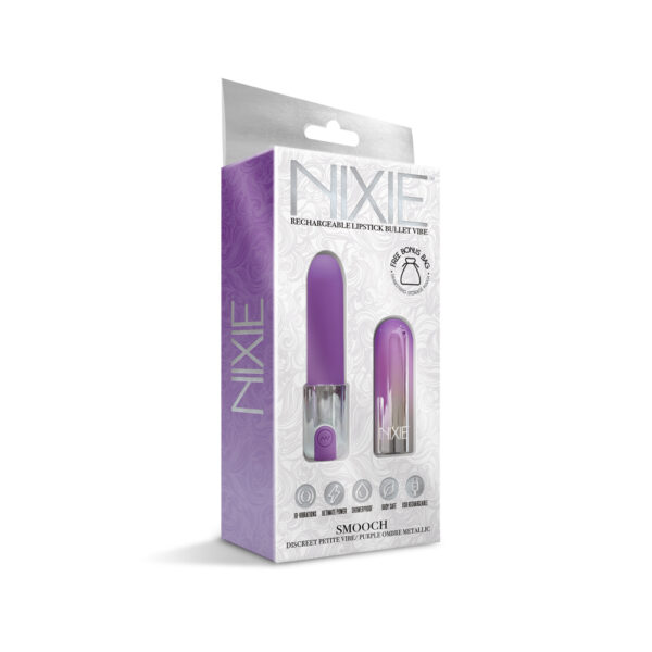 810126930101 Nixie Smooch Rechargeable Lipstick Bullet Vibrator Purple Ombre