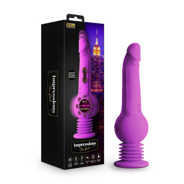 810138370353 Impressions New York Gyro-Quake Dildo Purple