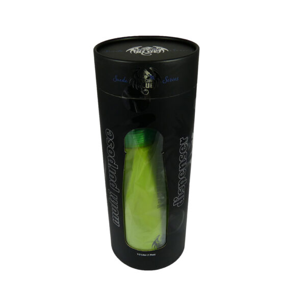 811490701229 Green Suede Aluminum Dispenser 500 ml.