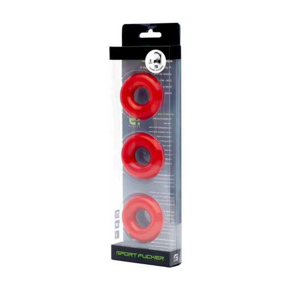 814137021650 Sport Fucker Sf Rubber Cockring 3 Pack Red