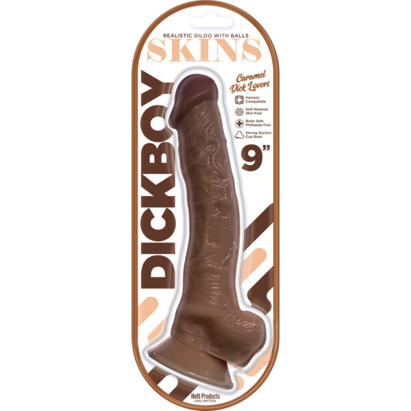 818631033645 Dickboy Skins Dildo Caramel Lovers 9"