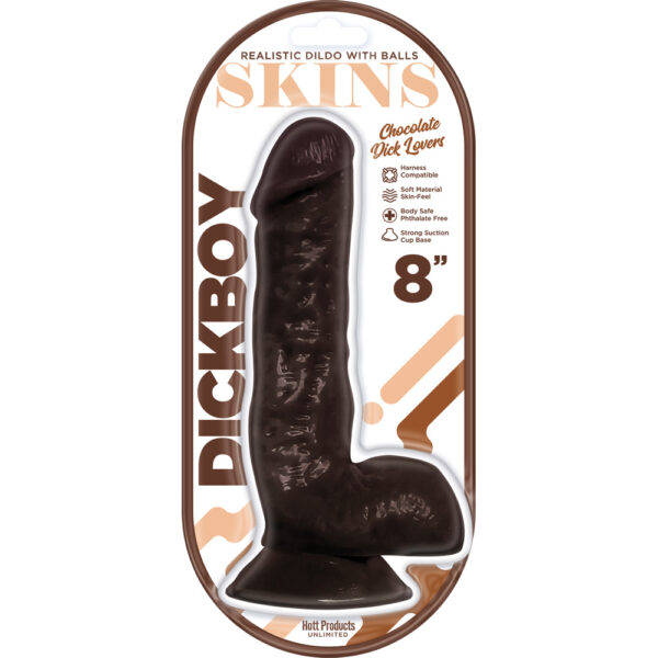 818631033652 Dickboy Skins Dildo Chocolate Lovers 8"