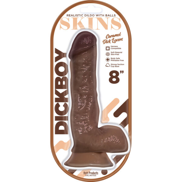 818631033676 Dickboy Skins Dildo Caramel Lovers 8"