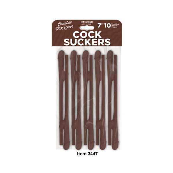 818631034475 Cock Suckers Pecker Straws Chocolate Lovers 10Pk