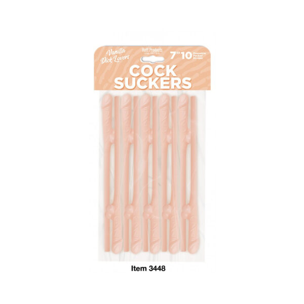 818631034482 Cock Suckers Pecker Straws Vanilla Lovers 10Pk