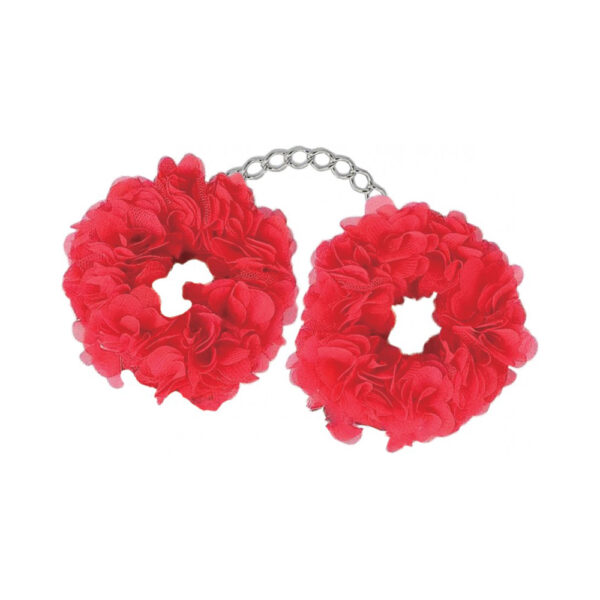 818631035366 2 Blossom Luv Cuffs Flower Hand Cuffs Boxed Red