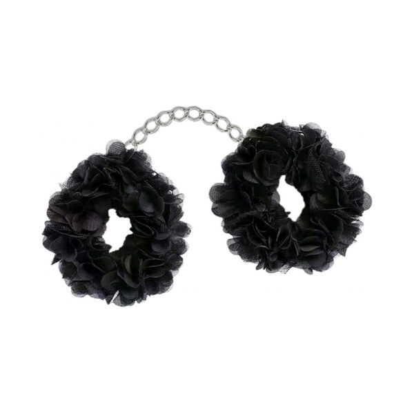 818631035373 2 Blossom Luv Cuffs Flower Hand Cuffs Boxed Black