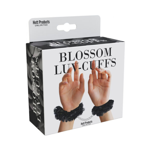 818631035373 Blossom Luv Cuffs Flower Hand Cuffs Boxed Black