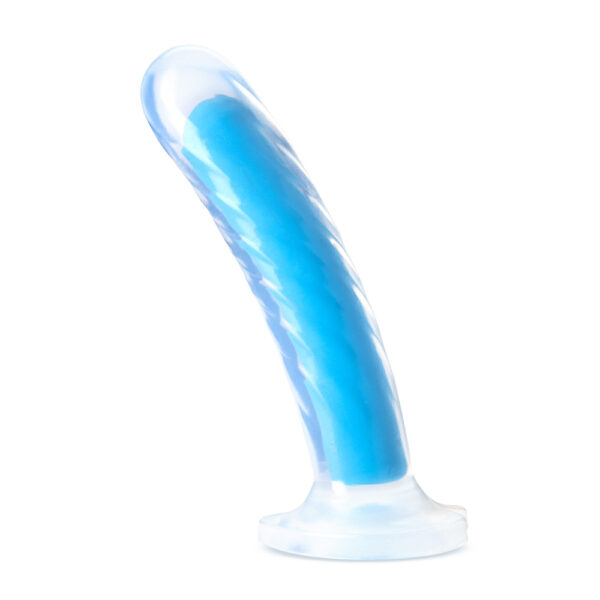 819835025207 2 Neo Elite Glow In The Dark Tao 7" Silicone Dual Density Dildo Neon Blue