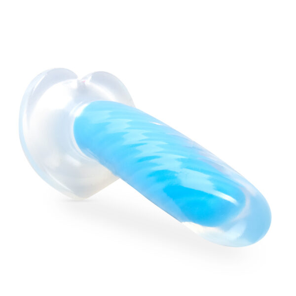 819835025207 3 Neo Elite Glow In The Dark Tao 7" Silicone Dual Density Dildo Neon Blue