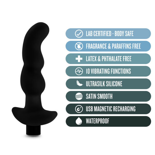 819835026488 3 Anal Adventures Platinum Silicone Vibrating Prostate Massager 03 Black